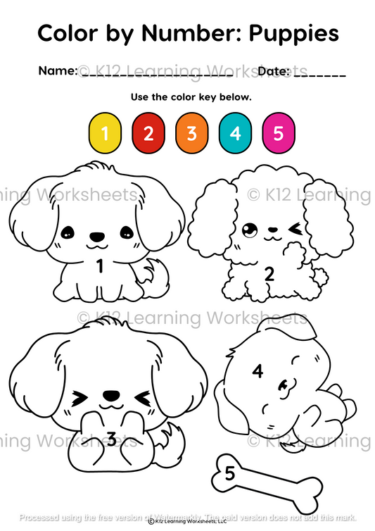 Color By Number: Puppy