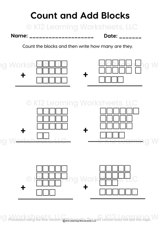 Count and Add Blocks